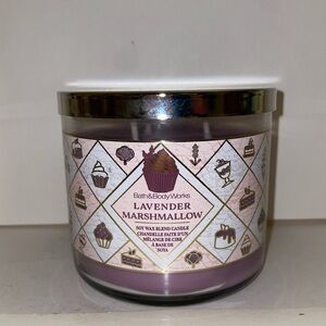 Bath & Body Works Lavender Marshmallow Scented Candle 3 Wick New